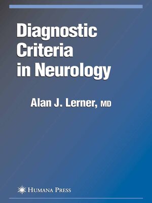 cover image of Diagnostic Criteria in Neurology